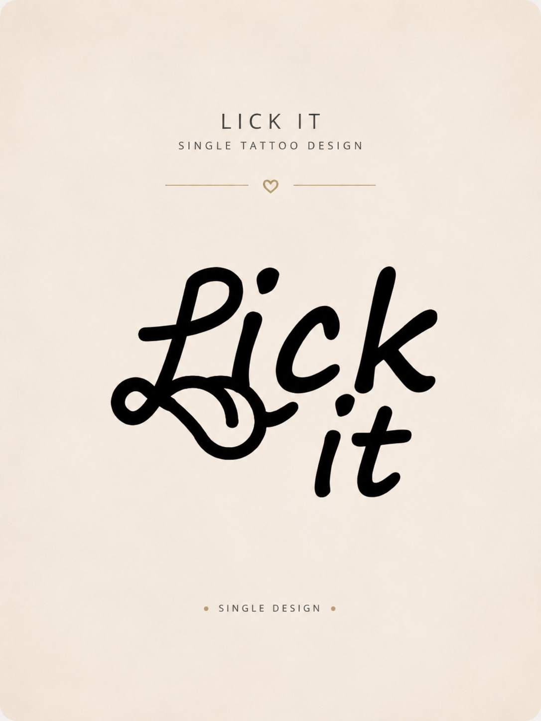 Lick It Script Tattoo Set