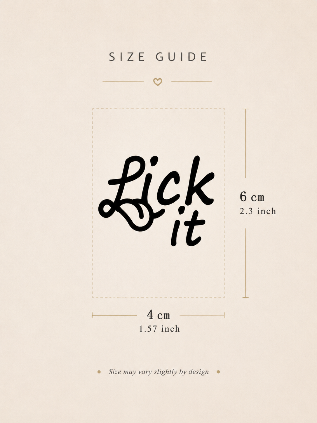 Lick It Script Tattoo Set