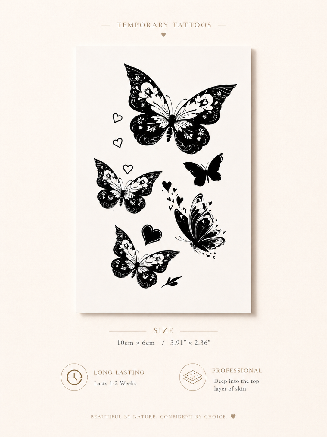 Custom Blue Butterfly Ink Tattoo Set
