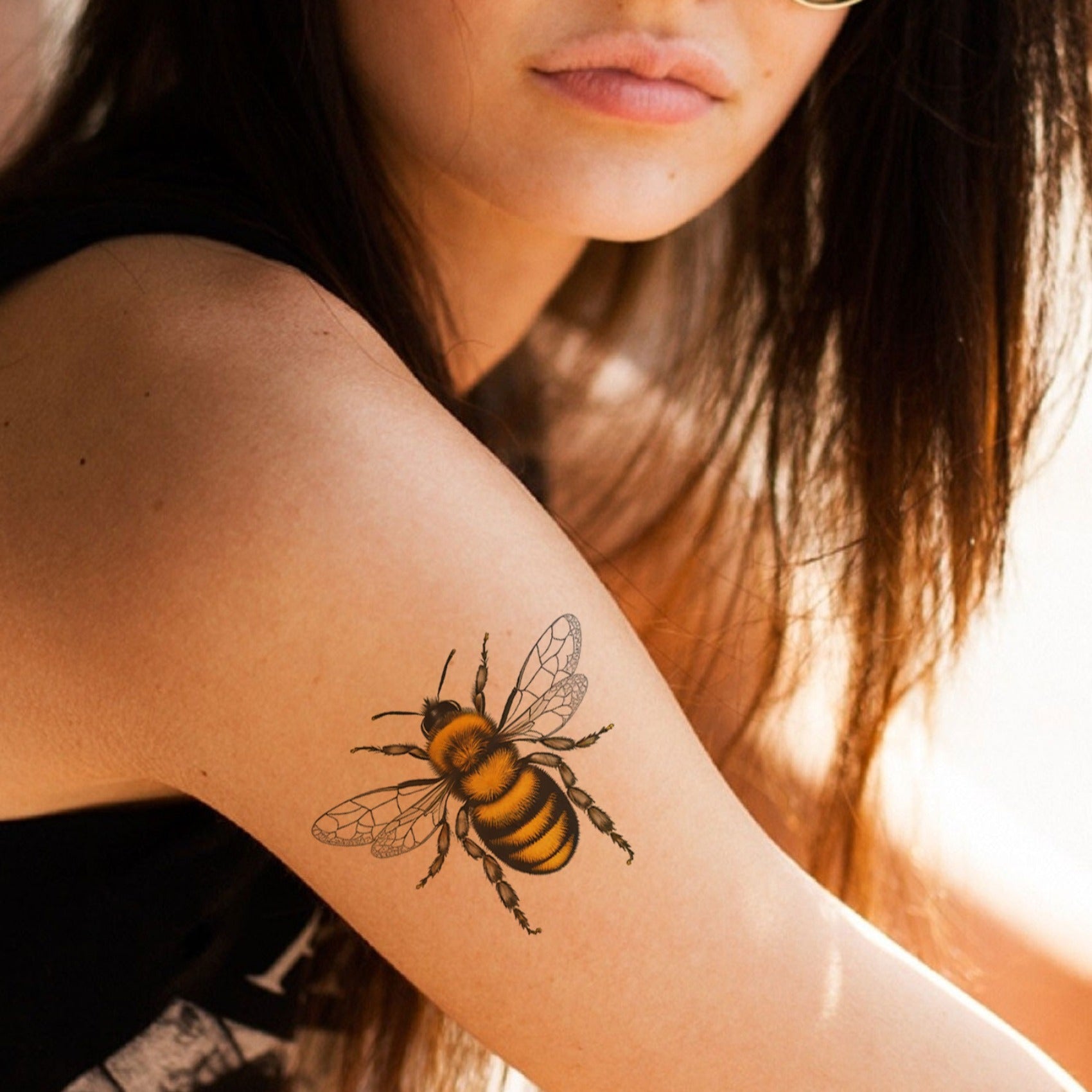 6 Sheets Realistic Bee Temporary Tattoos for Women Adults Honey Bee Fake Tattoos Instects Themed Party Decorations Favors Supplies