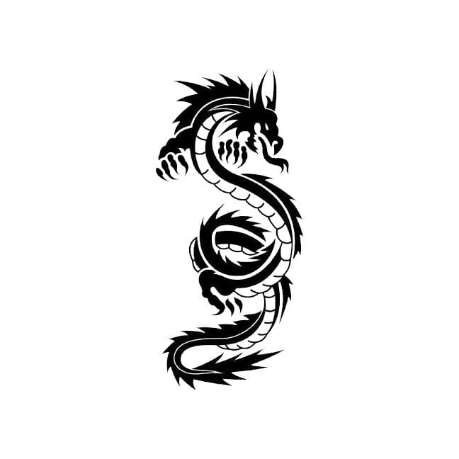 Black Chinese Dragon Temporary Tattoo – TattooIcon