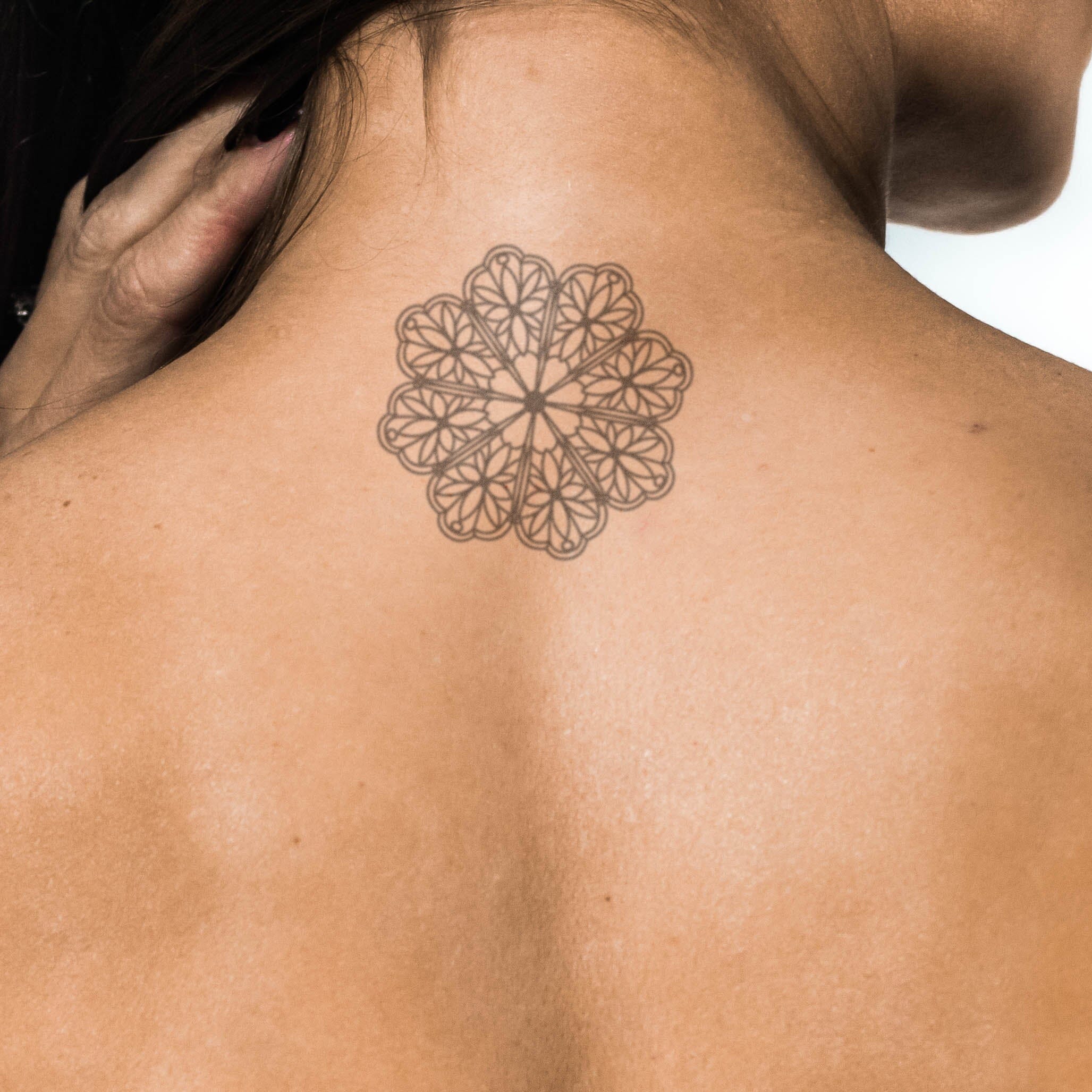 lotus mandala tattoo dotwork