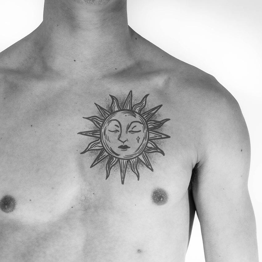 om sun tattoo designs for men
