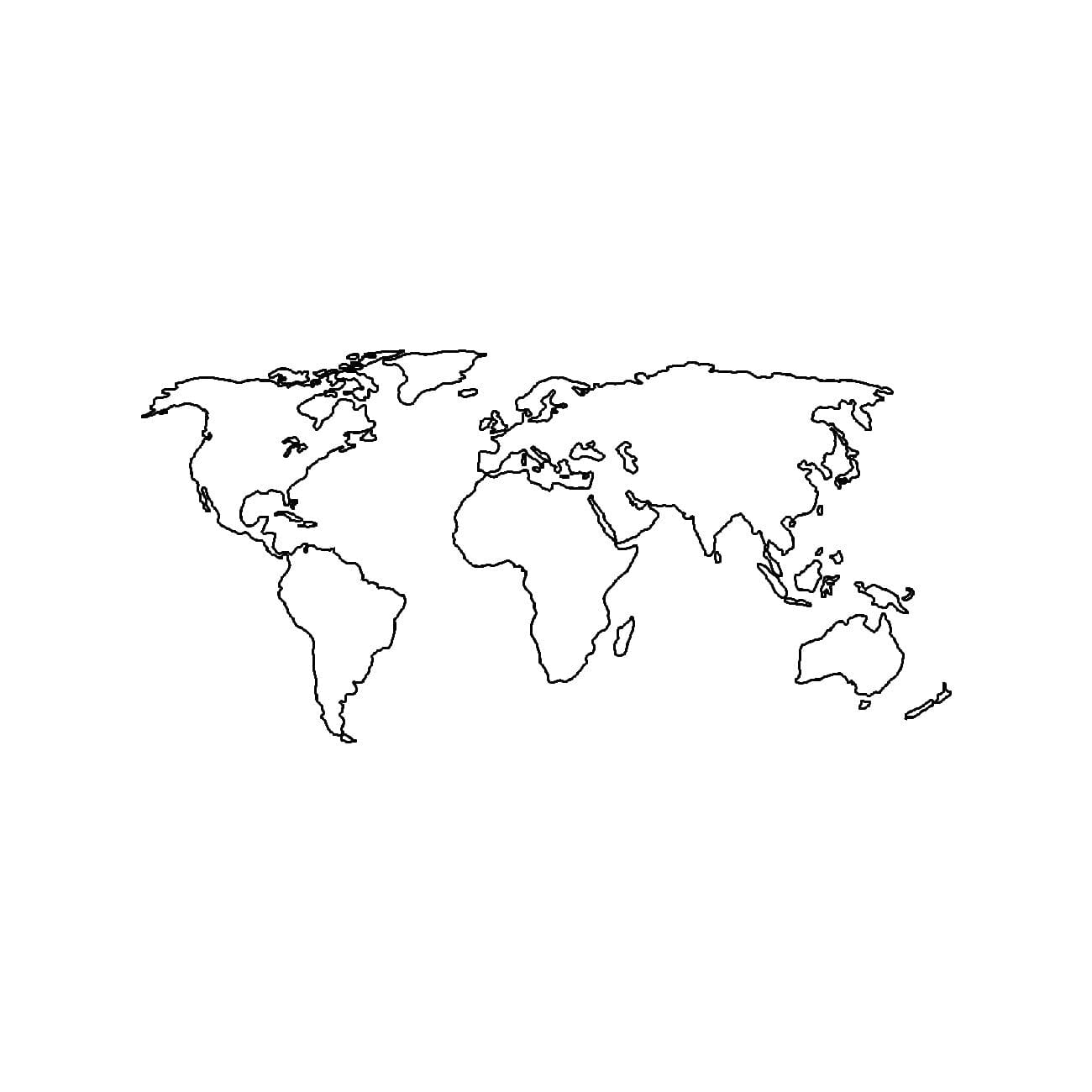 world map outline black