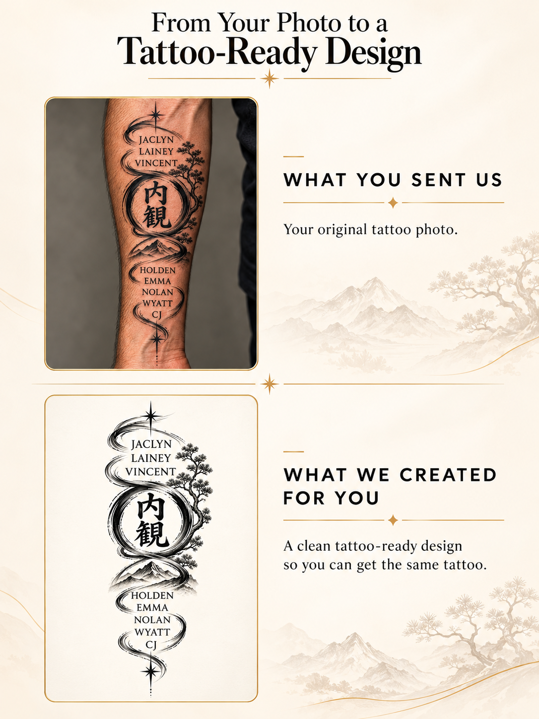Custom tattoo from your photo
