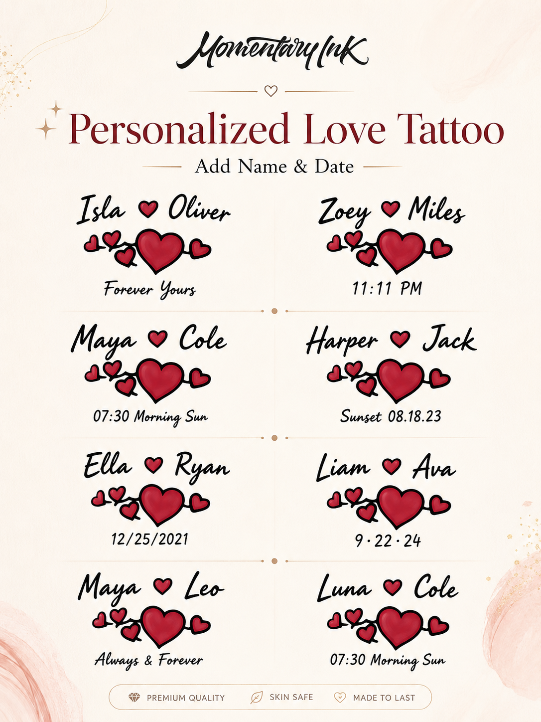 Date Love Tattoo Set