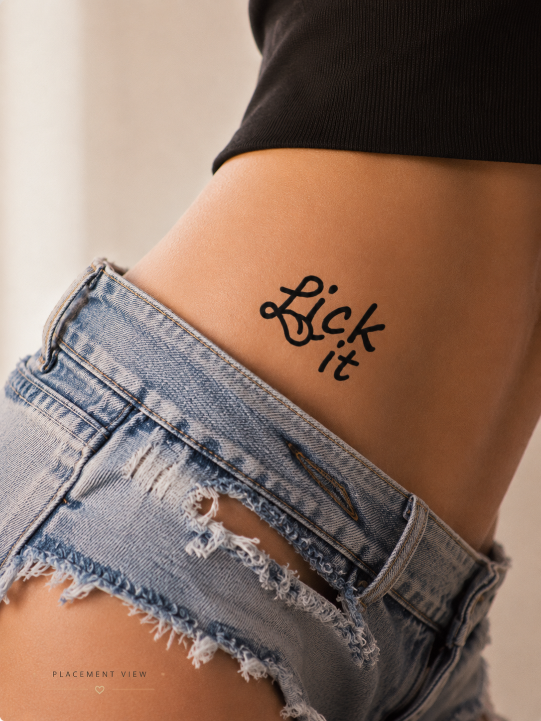 Lick It Script Tattoo Set