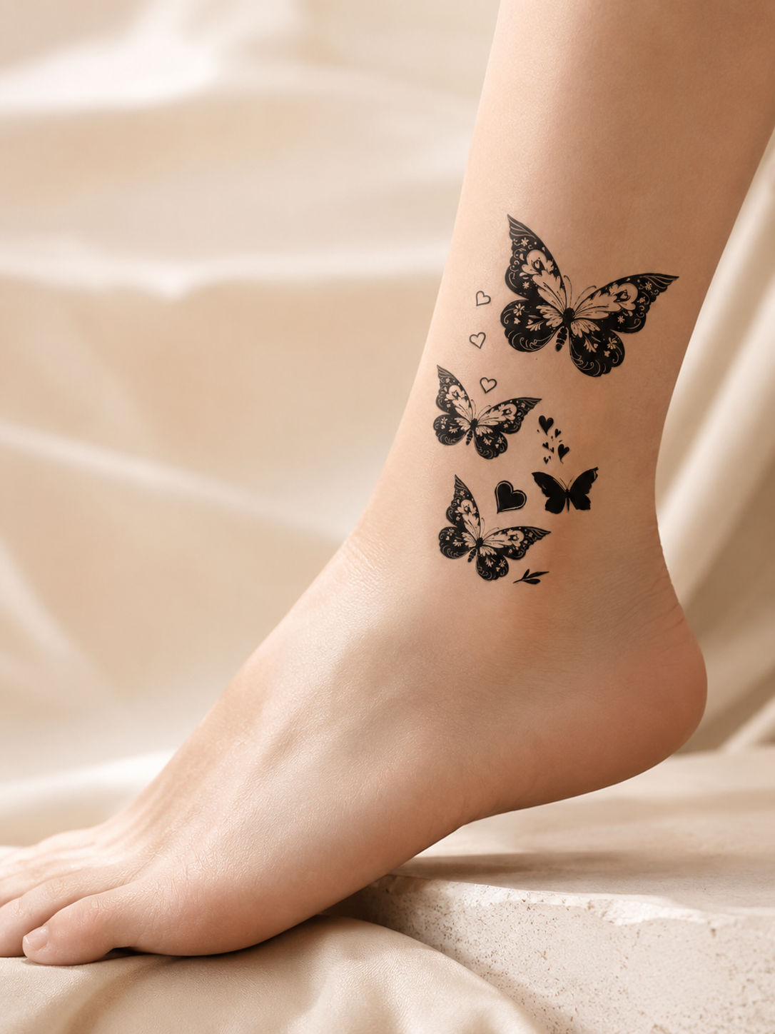 Custom Blue Butterfly Ink Tattoo Set
