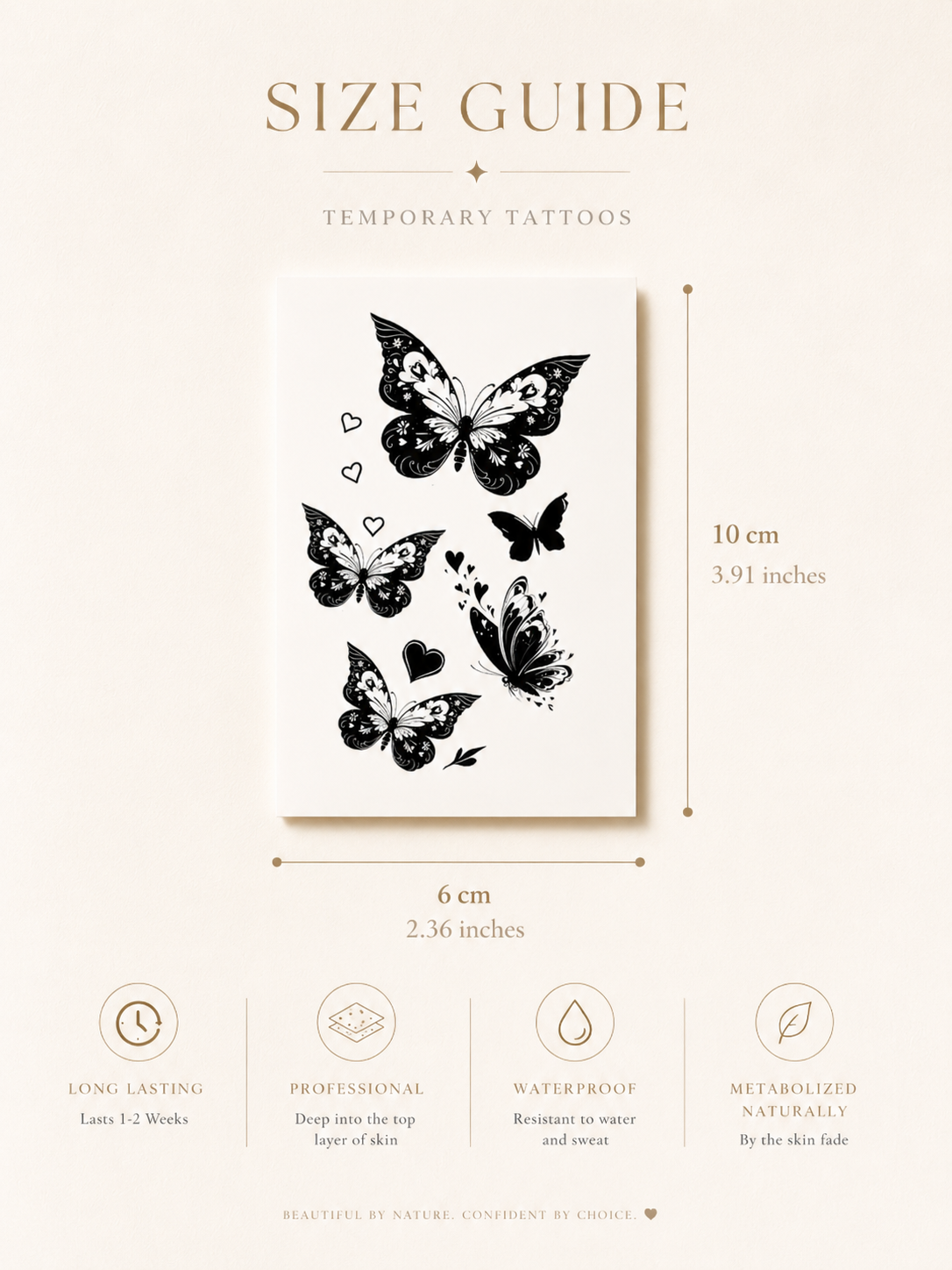 Custom Blue Butterfly Ink Tattoo Set