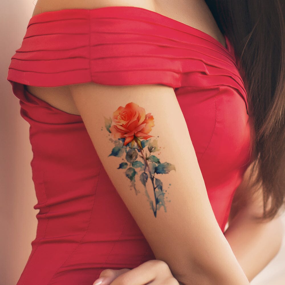 Aquarelle Rose Temporary Tattoos Momentary Ink 
