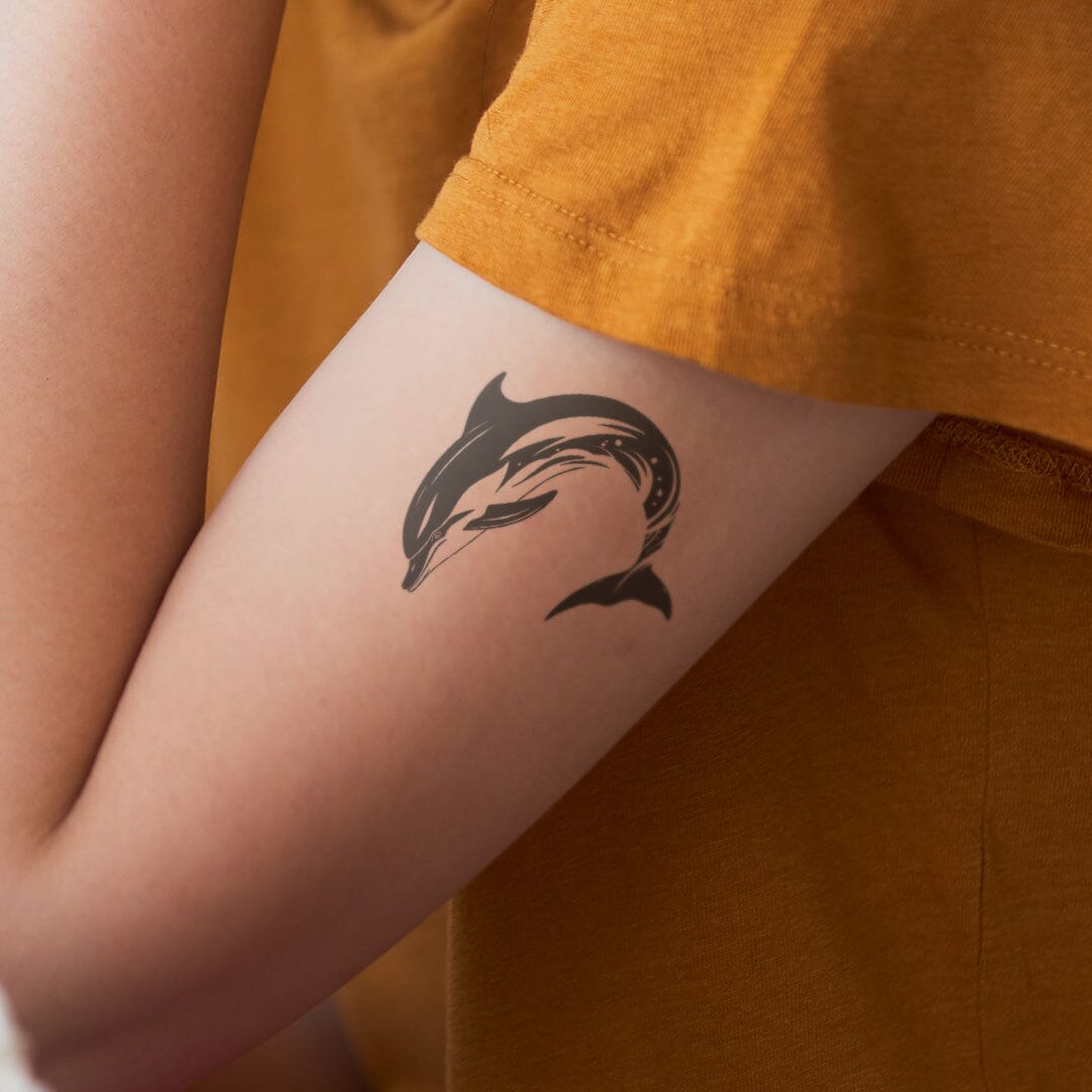 Black Dolphin Temporary Tattoos Momentary Ink 