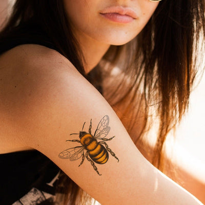 6 Sheets Realistic Bee Temporary Tattoos for Women Adults Honey Bee Fake Tattoos Instects Themed Party Decorations Favors Supplies