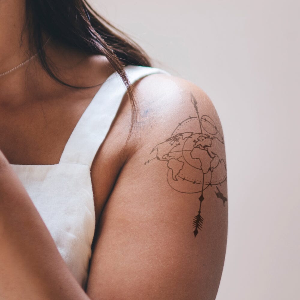 Dymaxion Map Tattoo — LuckyFish, Inc. and Tattoo Santa Barbara
