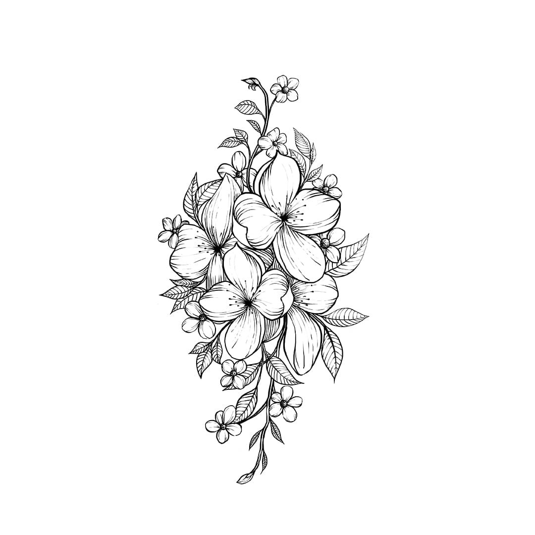Bouquet of Flowers Temporary Tattoo Momentary Ink