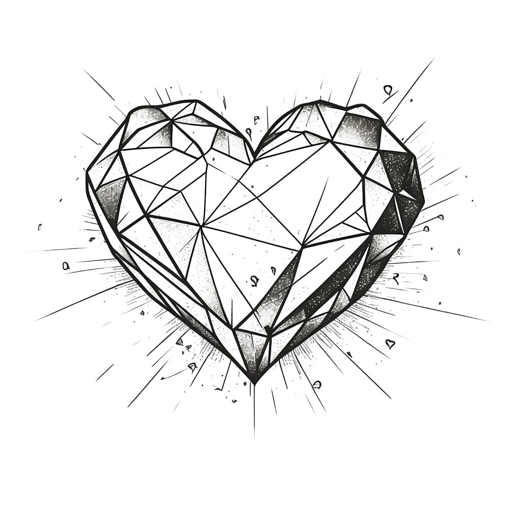Crystal Heart Temporary Tattoo Momentary Ink 
