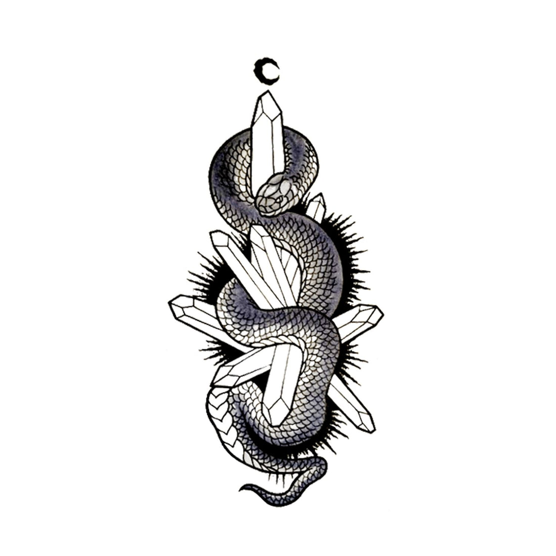 Crystal Serpent Temporary Tattoo Momentary Ink