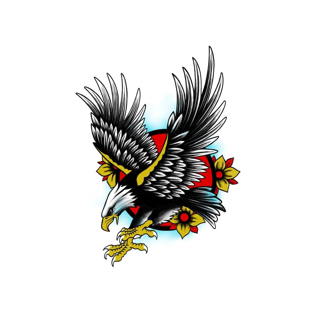Buy Eagle Tattoo Design White Background PNG File Download High Resolution  Online in India - Etsy