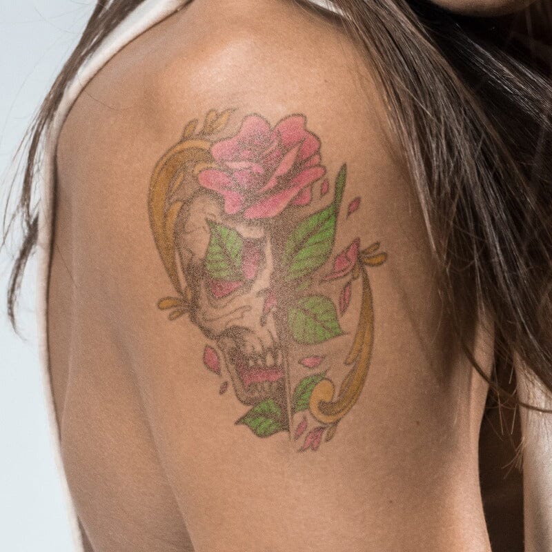 Floral Skull Temporary Tattoo Momentary Ink