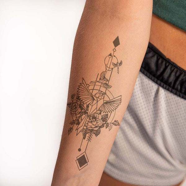 3D Geometric Watercolour Temporary Tattoos For Women Men Body Art Cavicle  Wolf Fox Large Tattoo Sticker Flower Fake Starry TatooHình xăm tạm thời   AliExpress