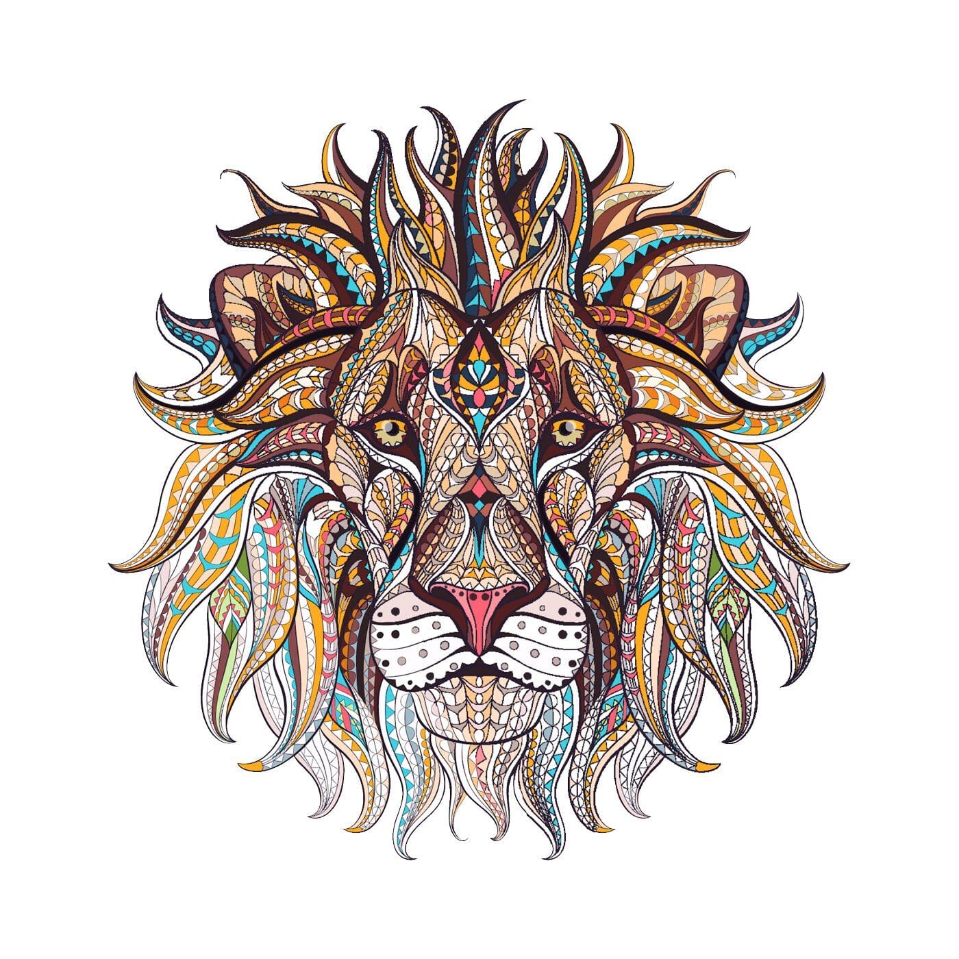 Lion Mosaic Temporary Tattoo Momentary Ink