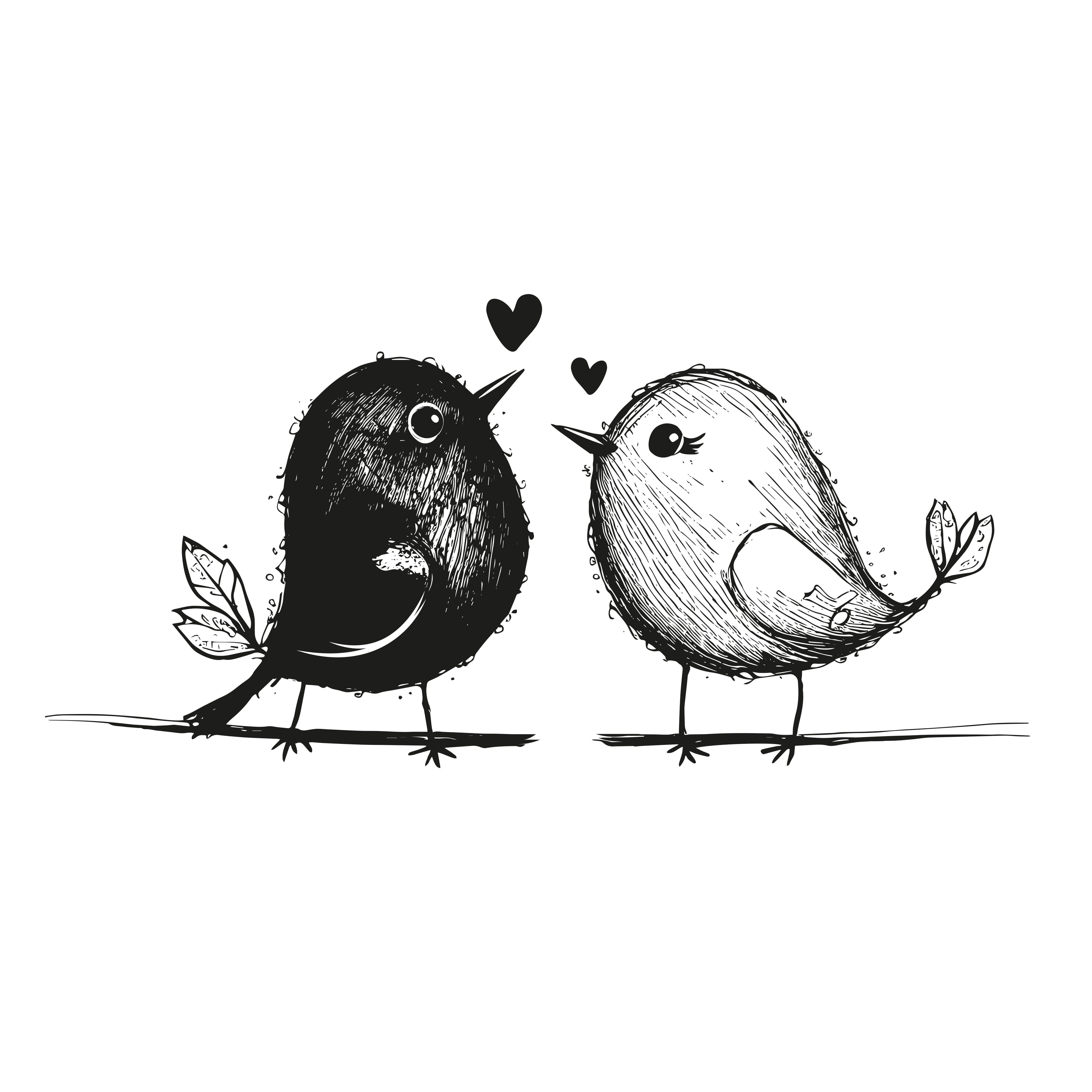 THE CHIRPING LOVE BIRDS Drawing by Namrata Agarwal | Saatchi Art