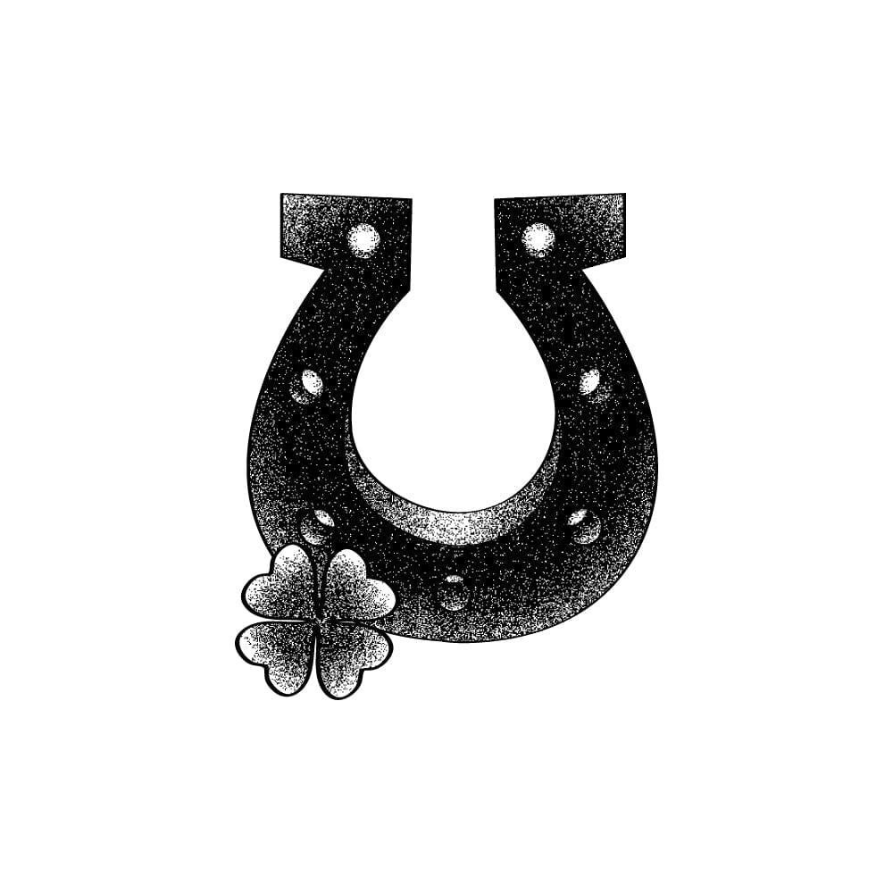Fine line style micro horseshoe tattoo located on the