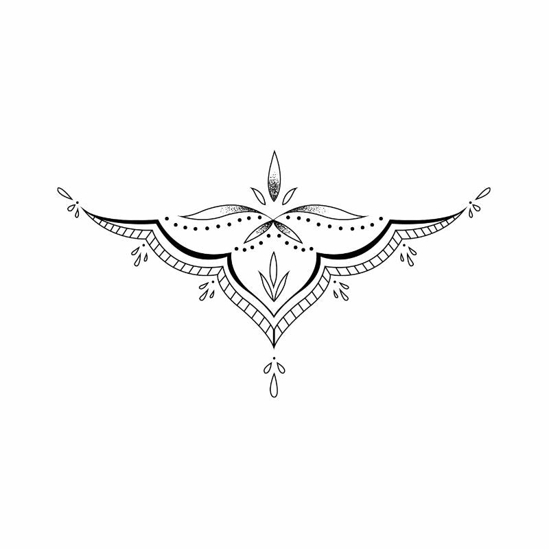 Simple Sternum Temporary Tattoo Momentary Ink