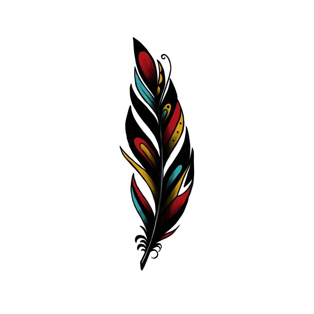 Vibrant Feather Temporary Tattoo Momentary Ink